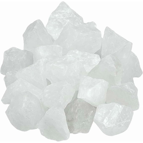Clear Quartz Rough Stones  Natural Raw Crystals for Tumbling (5 Pieces)