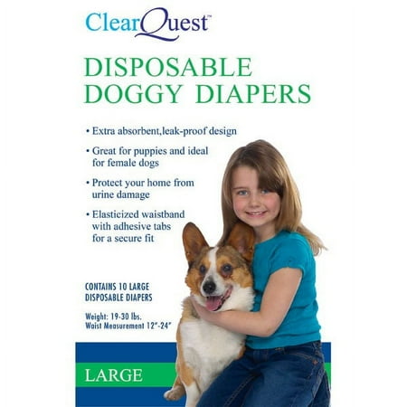 Clear Quest Disposable Doggy Diapers Medium