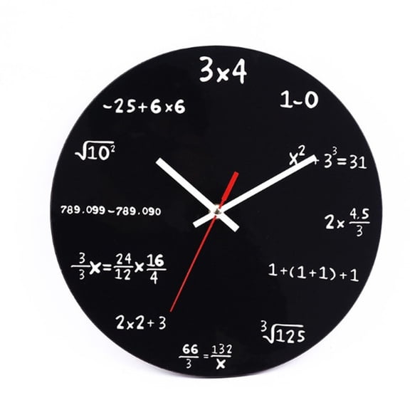 Clear Readable Wall Clock Educational Wall Clock 30cm 12inches Mathematical Clock Decoration Artistic Elements Integration