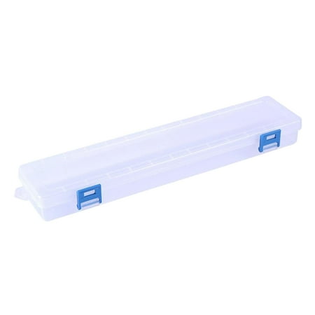 Clear Rectangle Storage Box with Hinged Lid Paint Brush Container Case Pencils, Pens, , Office Supplies, Organization, Tool Box