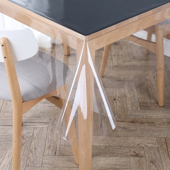 Clear Rectangle Vinyl Tablecloth 54x102 - Waterproof Plastic Table Cover