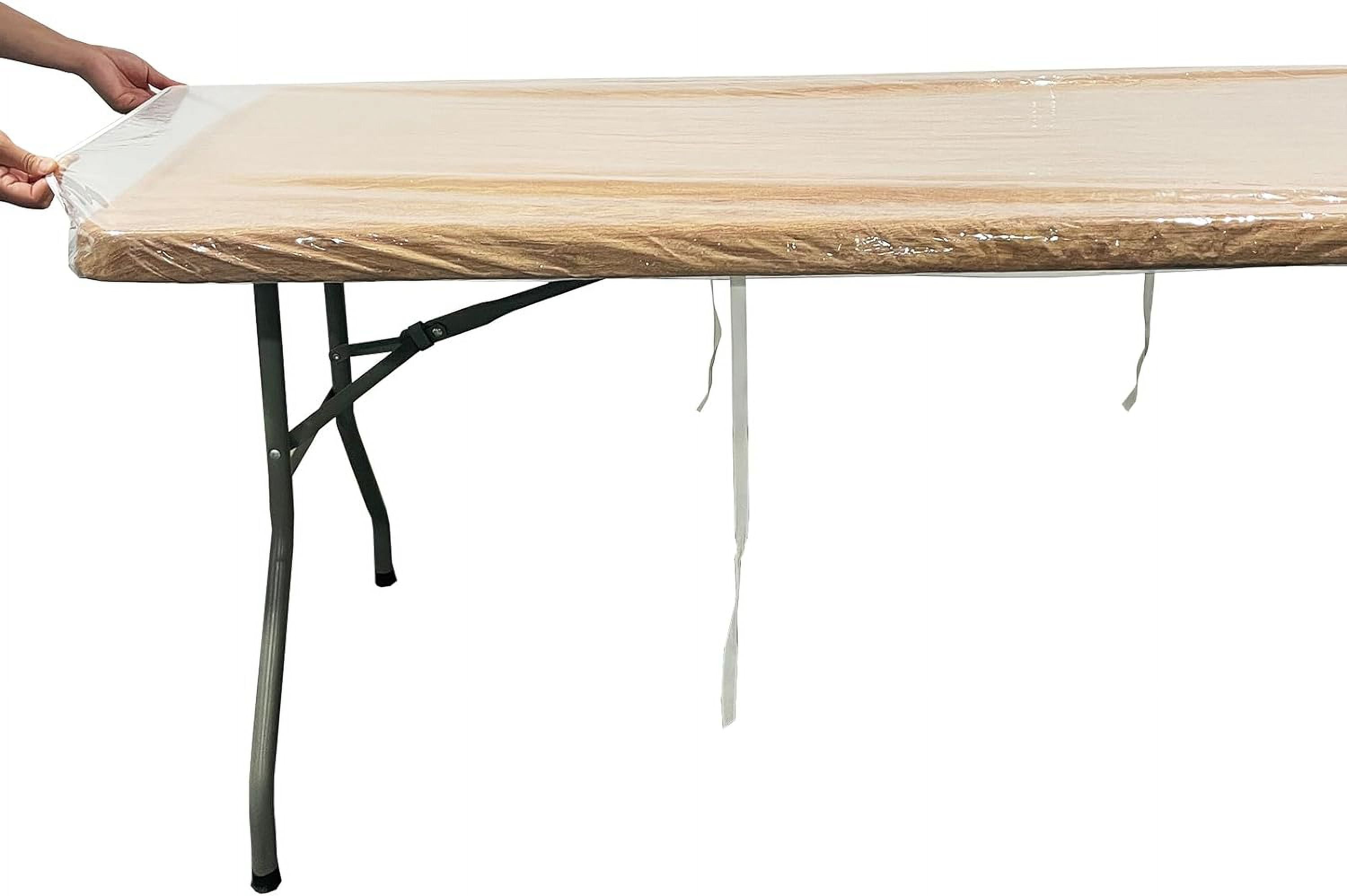 Clear Rectangular Fitted Vinyl Tablecloth Heavy Duty Elasticized