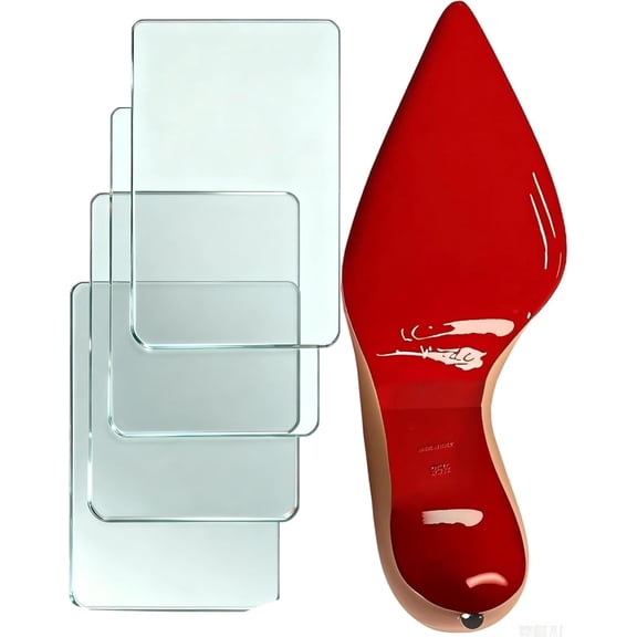 Clear Red Bottom Shoe Sole Protector Compatible with Christian Louboutin & All Shoes | Anti-Slip Shoe Grips | Red Bottoms Sole Guard | Non-Slip Shoe Pads for Luxury (Clear 2Pairs, 8" x4.5")