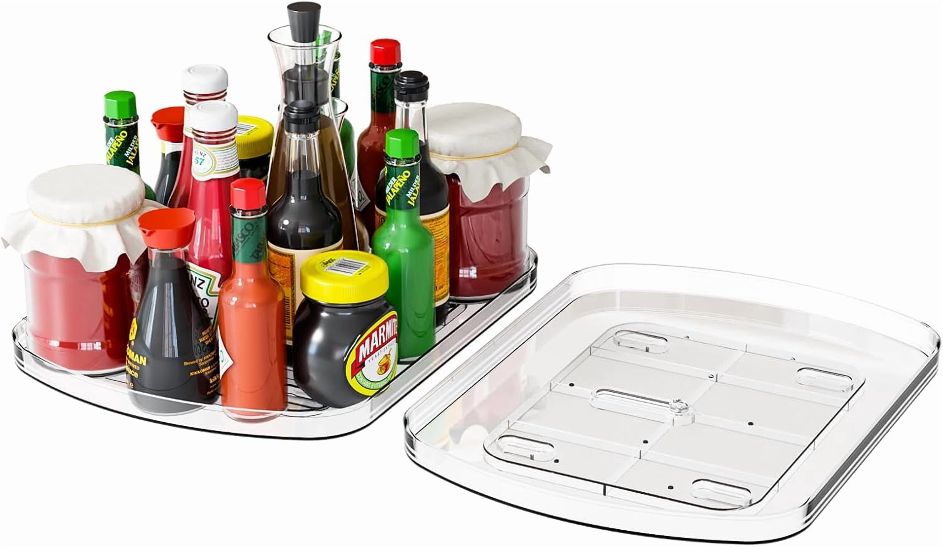 Refridgerator Rectangle Clear Refrigerator Lazy Susan Turntable,15.7''x11.8'',Rectangular ...