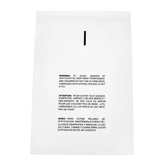 MMBM Clear Resealable Poly Bags w/ Suffocation Warning Print 8" x 10" 1.5 Mil 4000 Bags