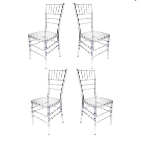 Clear Resin Pro-Clear Chiavari Chair 4 Chair Bundle Some Assembly Required by Chivari