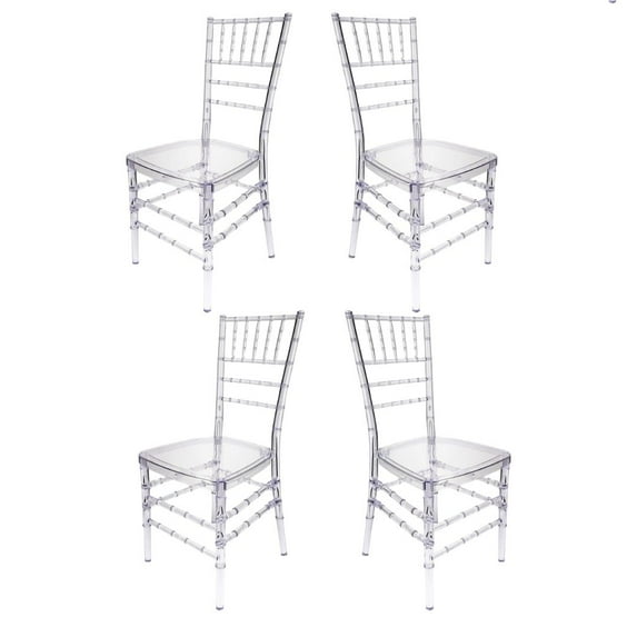 Clear Resin Pro-Clear Chiavari Chair 4 Chair Bundle Some Assembly Required by Chivari
