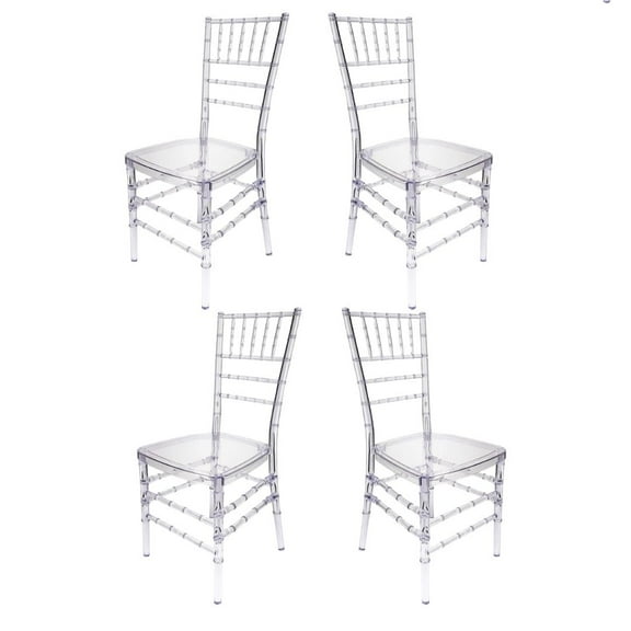 Clear Resin Pro-Clear Chiavari Chair 4 Chair Bundle Some Assembly Required by Chivari