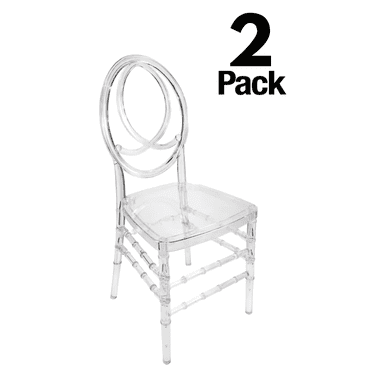 Clear Resin ProClear Unassembled Infinity Chair by Chivari, 2 Pack