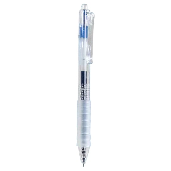 Clear Retractable Gel Pens, 0.5mm Fine Point Quick Dry Gel Pens, Soft Grip Smooth Writing Pens, No Smudge Black Ink Office Pens, Transparent Click Pens for Home Office Journaling Note Taking