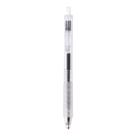 Clear Retractable Gel Pens, 0.5mm Fine Point Quick Dry Gel Pens, Soft Grip Smooth Writing Pens, No Smudge Black Ink Office Pens, Transparent Click Pens for Home Office Journaling Note Taking