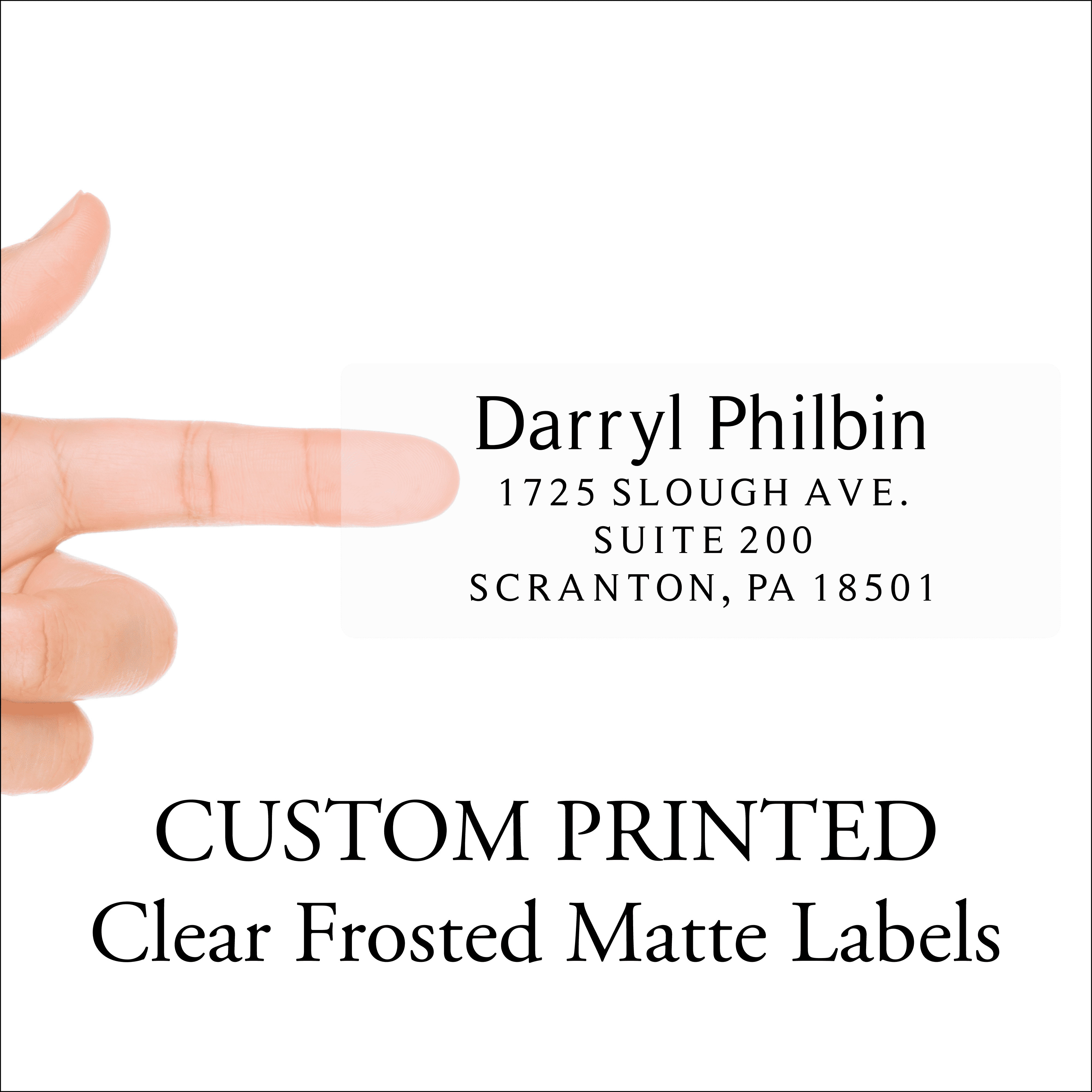Clear Return Address Labels - Custom Printed Mailing Stickers, Frosted Transparent Return Address Label Sheets - Professional, Business, 4 Lines, 150 Labels