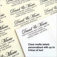 thumbnail image 1 of Clear Return Address Labels for Envelopes - Matte Frosted Clear Transparent Stickers, Custom Printed Personalized Labels, 5 Sheets, 150 Labels Total - Edwardian Script, Up to 4 Lines of text, 1 of 8