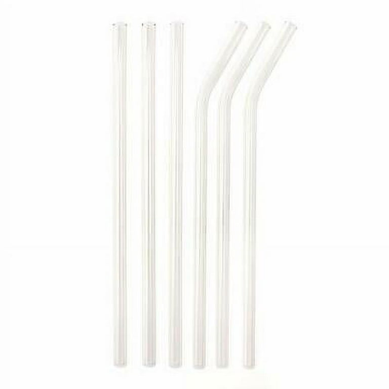Reusable Glass Straws 6 inch with plastic free brush - Set of 6