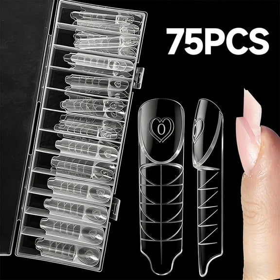 Clear Reusable Magic Caps Space French Dual Forms Fake Nails For Nail Extension French Tips