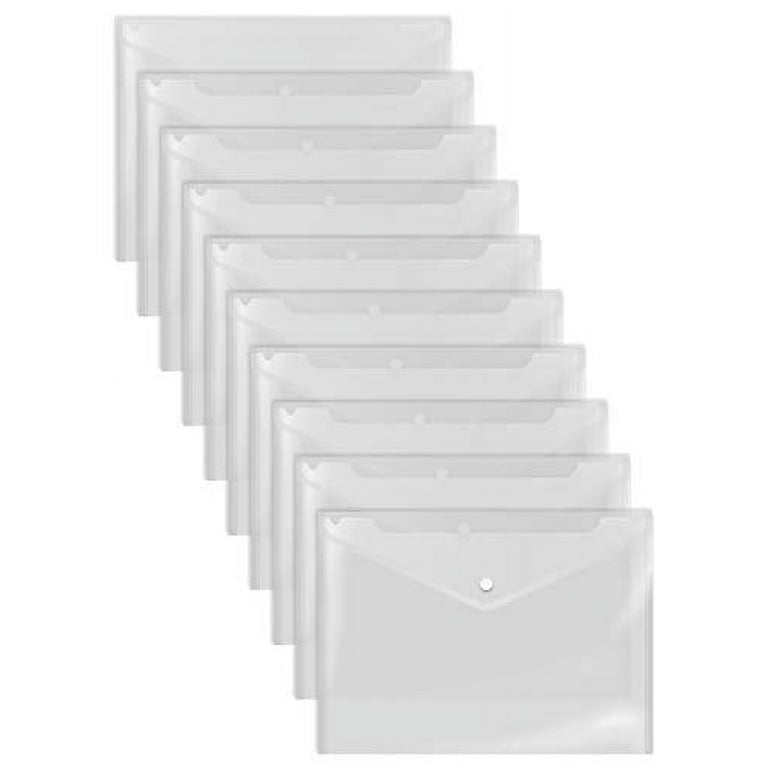 Clear Reusable Plastic Envelopes with Snap Closure, Plastic Document  Holders, 13 x 9 XL Size for Letter Paper, 30 Pack, by Better Office  Products