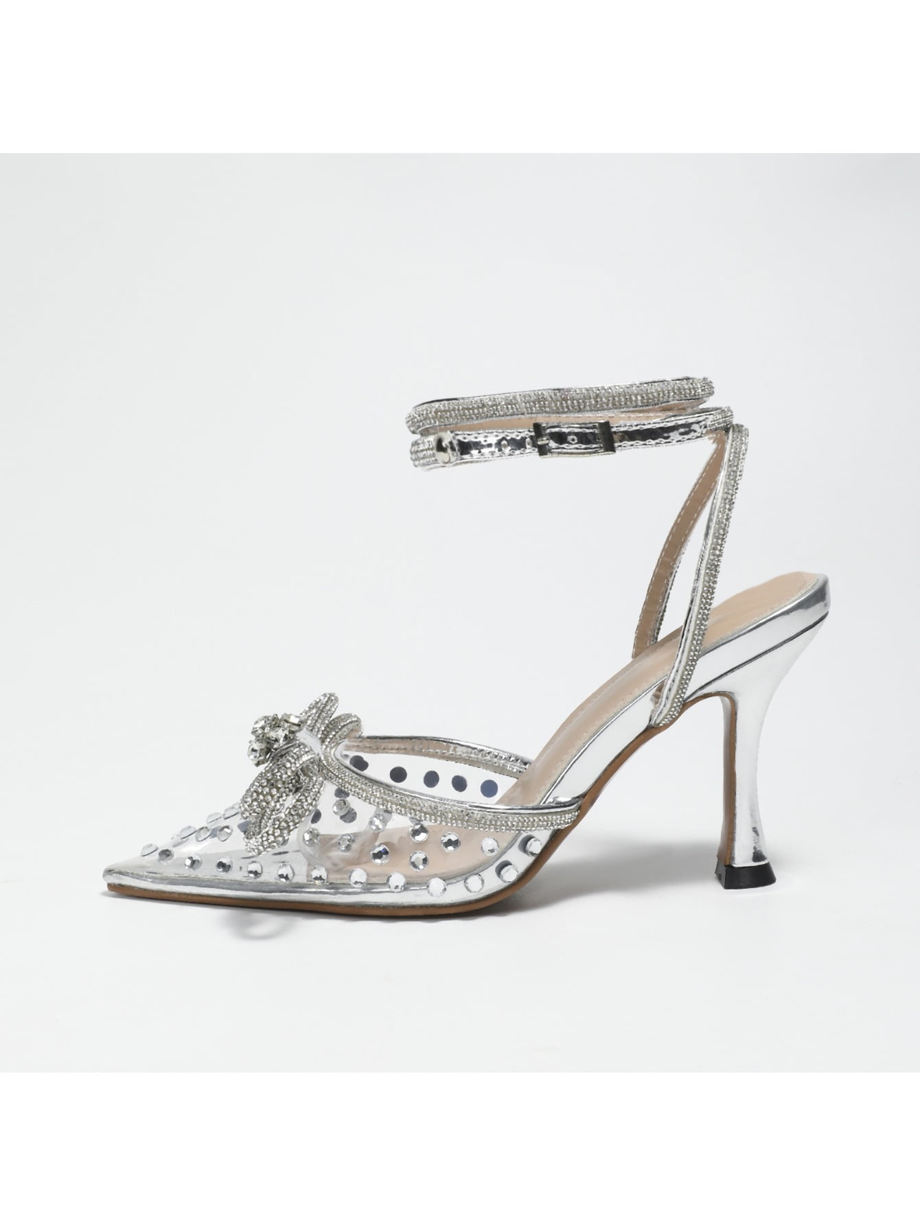Clear rhinestone pumps sale