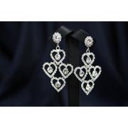 Clear Rhinestones Open Heart Post Drop Earrings D cor Drop Earrings Bridal Wedding Beautiful Dazzle Crystal Dangle Fashion Jewelry