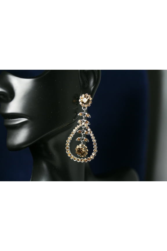 Clear Rhinestones Unique Open Teardrop Post Drop Earrings Décor Drop Earrings Bridal Wedding Beautiful Dazzle Crystal Dangle Fashion Jewelry