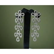 Clear Rhinestones Unique Post Drop pageant Earrings D cor Drop Earrings Bridal Wedding Beautiful Dazzle Crystal Dangle Fashion Jewelry