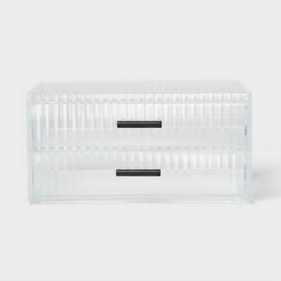 Clear Ribbed Acrylic Stacking Drawers