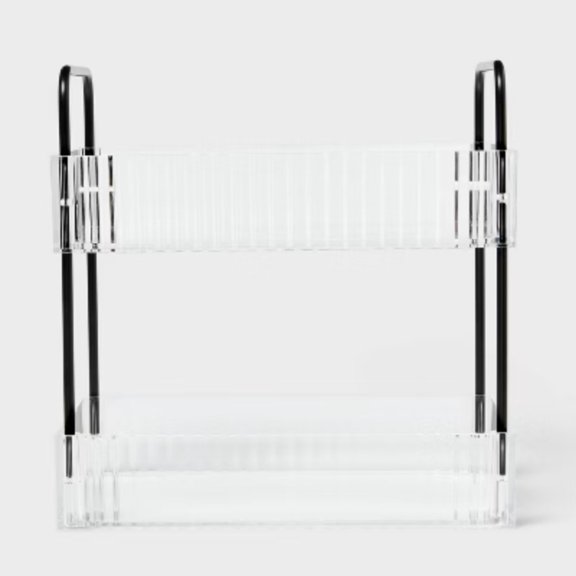 Clear Ribbed Acrylic Tiered Tray