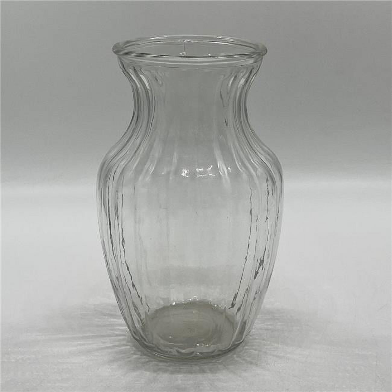 Clear Ribbed Glass Vase