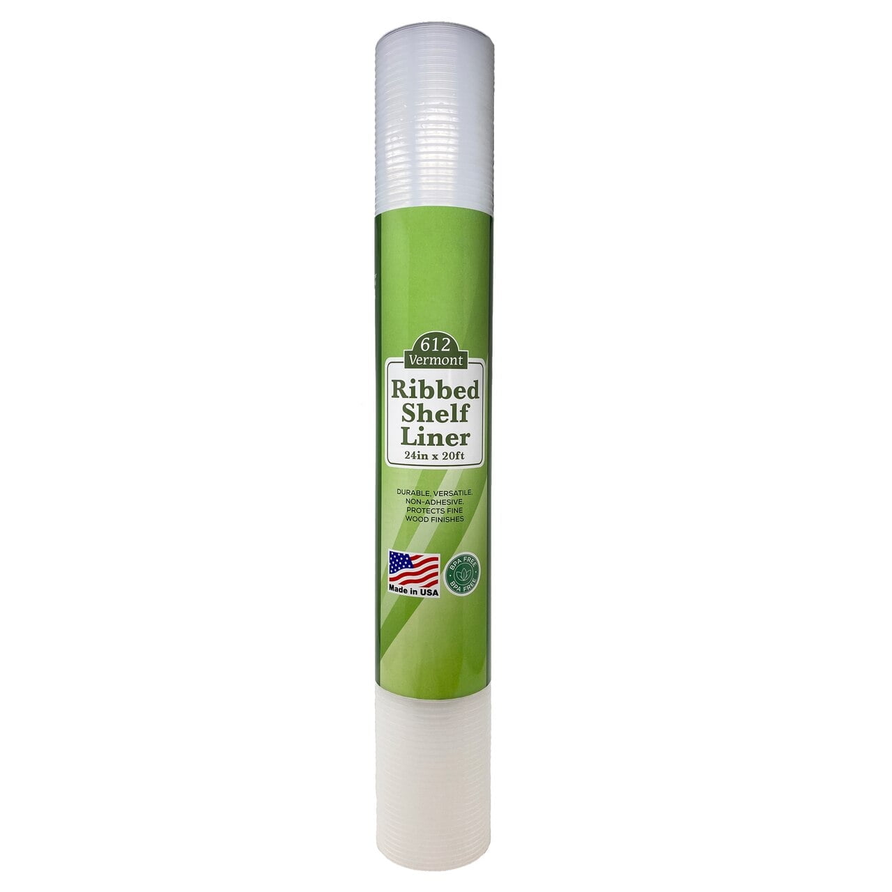 Clear Ribbed Plastic Shelf Liner, Waterproof, Non-Adhesive (24 Inch x 20 Feet)