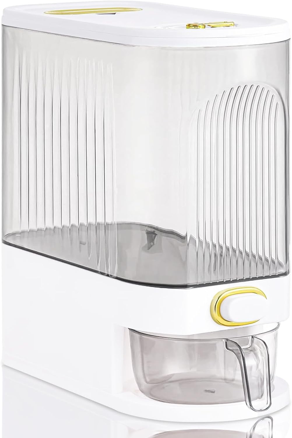 Clear Rice Dispenser, 22 Lbs Rice Storage Container with Measuring Cup ...