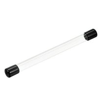 Clear Rigid Tube Round Plastic Tubing with Black Rubber Cap, 305mm/ 12 Inch Length, 13mmx14mm/0.51"x0.55", 1 Set