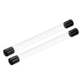 thumbnail image 1 of Clear Rigid Tube Round Plastic Tubing with Black Rubber Cap, 305mm/ 12 Inch Length, 13mmx14mm/0.51"x0.55", 2 Set, 1 of 7