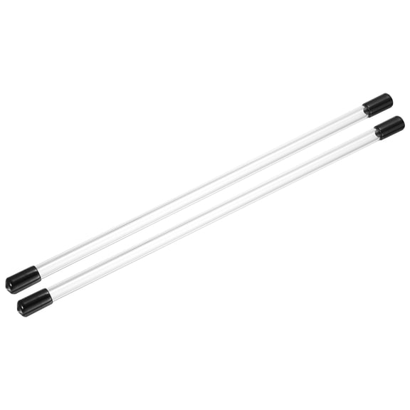 Clear Rigid Tube Round Plastic Tubing with Black Rubber Caps Polycarbonate Water Pipe, 305mm, 6mmx10mm, 2 Set