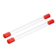 thumbnail image 1 of Clear Rigid Tube Round Plastic Tubing with Red Rubber Cap, 305mm/ 12 Inch Length, 11mmx12mm/0.43"x0.47", 2 Set, 1 of 7