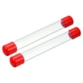 thumbnail image 1 of Clear Rigid Tube Round Plastic Tubing with Red Rubber Cap, 305mm/ 12 Inch Length, 22mmx25mm/0.87"x1", 2 Set, 1 of 7