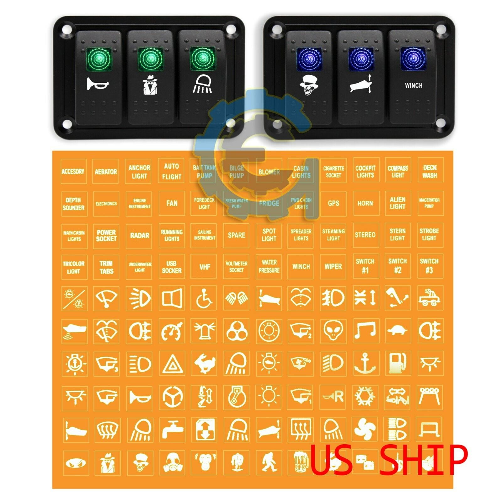 Clear Rocker Switch Label Decal Circuit Panel Sticker Car Boat Truck