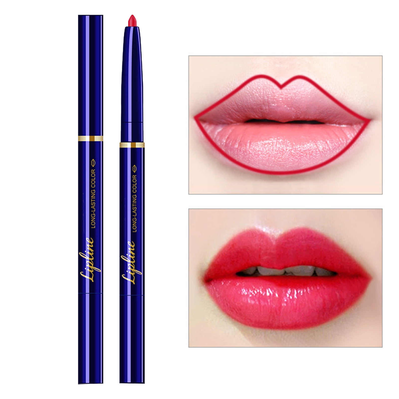 Clear Roll on Lip Gloss Long Lasting Lip Liners Shaped Lipstick Sta Wet ...