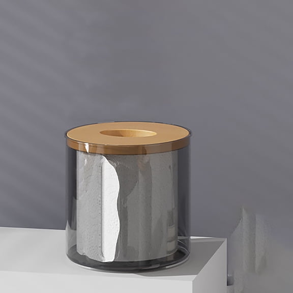 Clear Roll Tissue Box Holder with Cover, Tissue Dispenser Box, Household Roll Paper Dispenser for Car, Bathroom, Laundry, Office, Counter and Table, 1 Pcs, 5.11x5.11"