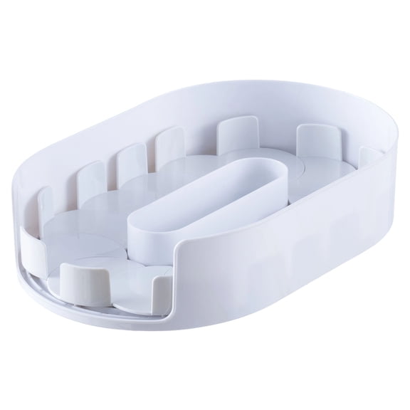 Clear Rotating Fridge Organizers Adjustable Dividers Sturdy Base Space Saving Kitchen Storage Container PET Materials