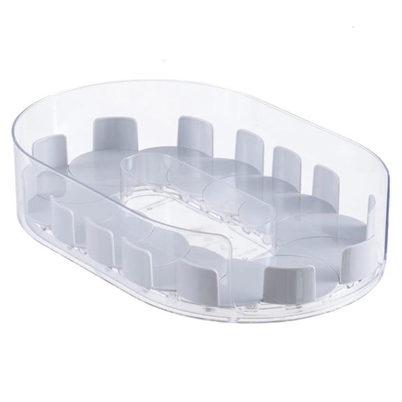 Clear Rotating Fridge Organizers Adjustable Sections Sturdy Bottom Kitchen Storage for Small Space