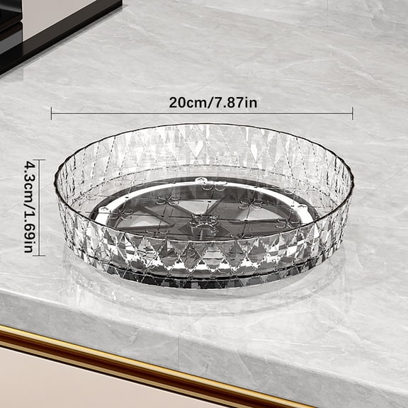 Clear Rotating Spice Rack, Spice Organization for Cabinet, Bathroom Counter Tray, Perfume Trays for Dresser, Seasoning Organizer, Rotating Organizer for Kitchen, Fridge, Bathroom, bedroom