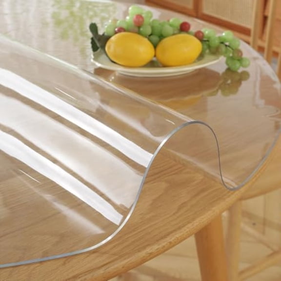 Clear Round Dining Table Protector Tablecloth Cover Desk Top Pad Mat for Glass Furniture Kitchen Coffee Marble End Bed Sofa Side Bistro Bar Night Stand Dinner Table Thick Plastic PVC Vinyl 42'' Round