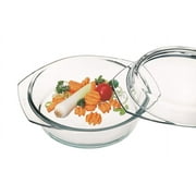 Clear Round Glass Casserole by Simax | With Lid, Heat, Cold and Shock Proof, Made in Europe, 1 Quart
