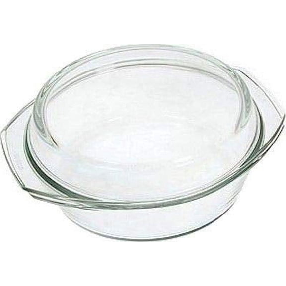 Clear Round Glass Casserole by Simax | With Lid, Heat, Cold and Shock Proof, Made in Europe, Oven, Freezer and Dishwasher Safe, 2 Quart
