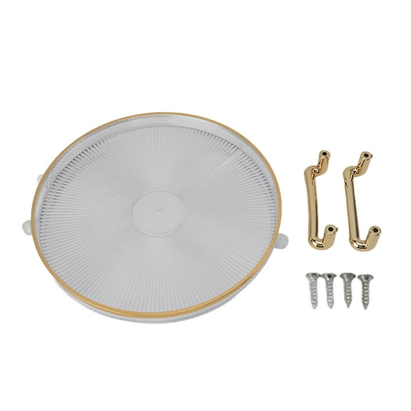 Clear Round Serving Tray with Gold Handles, Elegant Display Platter for Entertaining