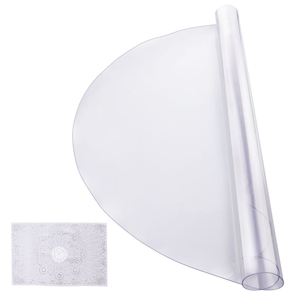 Clear Round Table Protector, 42 Inch PVC Plastic Table Cover, 2.0mm Thick Waterproof Desk Mat for Dining Room, Office, Nightstand, Easy to Clean
