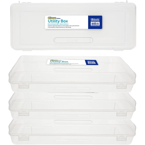 Clear Ruler-Length Pencil Box, 12-Case