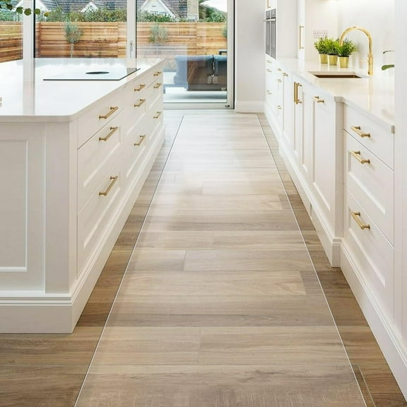 Clear Runner Rug for Hallway, 3'x10' No Slip Waterproof Kitchen Standing Floor Mat for High Traffic, Vinyl Indoor Outdoor Entryway Area Rug for Laundry, Bedroom, Living Room