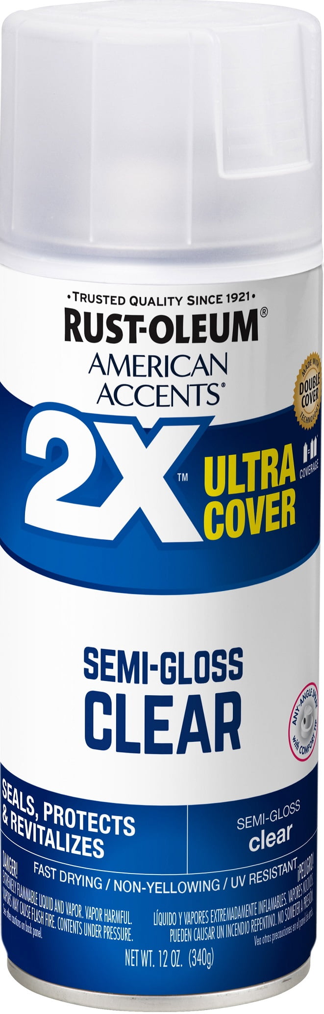 Clear, Rust-Oleum American Accents 2X Ultra Cover, Semi-Gloss Spray ...