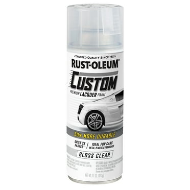 Clear, Rust-Oleum Automotive Custom Lacquer Gloss Spray Paint-323383, 11 oz