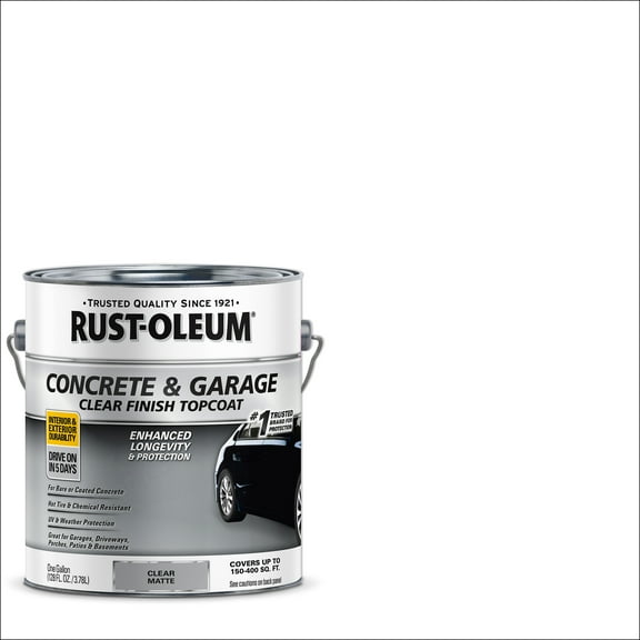 Clear, Rust-Oleum Matte Concrete and Garage Floor Paint and Primer- Gallon, 1 Pack